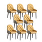 Modern Style Home Solid Back Metal Dining Arm Chair(Set of 4/8) Black and Yellow 8 Piece Set Clearhalo 'Dining Chairs' 'Dining Tables & Seating' 'dining_chair' 'furn' 'furn_dining_chair' 'Furniture' 'Kitchen & Dining Furniture' 7855519