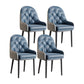Modern Style Home Solid Back Metal Dining Arm Chair(Set of 4/8) Blue-Black 4 Piece Set Clearhalo 'Dining Chairs' 'Dining Tables & Seating' 'dining_chair' 'furn' 'furn_dining_chair' 'Furniture' 'Kitchen & Dining Furniture' 7855522