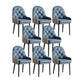 Modern Style Home Solid Back Metal Dining Arm Chair(Set of 4/8) Blue-Black 8 Piece Set Clearhalo 'Dining Chairs' 'Dining Tables & Seating' 'dining_chair' 'furn' 'furn_dining_chair' 'Furniture' 'Kitchen & Dining Furniture' 7855523