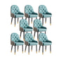 Modern Style Home Solid Back Metal Dining Arm Chair(Set of 4/8) Light Blue-Black 8 Piece Set Clearhalo 'Dining Chairs' 'Dining Tables & Seating' 'dining_chair' 'furn' 'furn_dining_chair' 'Furniture' 'Kitchen & Dining Furniture' 7855527