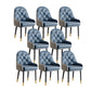 Modern Style Home Solid Back Metal Dining Arm Chair(Set of 4/8) Blue 8 Piece Set Clearhalo 'Dining Chairs' 'Dining Tables & Seating' 'dining_chair' 'furn' 'furn_dining_chair' 'Furniture' 'Kitchen & Dining Furniture' 7855529
