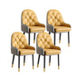 Modern Style Home Solid Back Metal Dining Arm Chair(Set of 4/8) Yellow Black 4 Piece Set Clearhalo 'Dining Chairs' 'Dining Tables & Seating' 'dining_chair' 'furn' 'furn_dining_chair' 'Furniture' 'Kitchen & Dining Furniture' 7855530