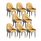 Modern Style Home Solid Back Metal Dining Arm Chair(Set of 4/8) Yellow Black 8 Piece Set Clearhalo 'Dining Chairs' 'Dining Tables & Seating' 'dining_chair' 'furn' 'furn_dining_chair' 'Furniture' 'Kitchen & Dining Furniture' 7855531