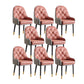 Modern Style Home Solid Back Metal Dining Arm Chair(Set of 4/8) Black-Pink 8 Piece Set Clearhalo 'Dining Chairs' 'Dining Tables & Seating' 'dining_chair' 'furn' 'furn_dining_chair' 'Furniture' 'Kitchen & Dining Furniture' 7855533