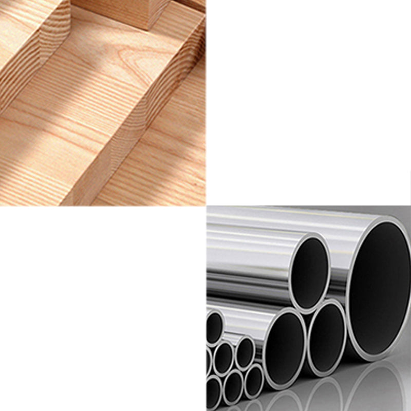 Moderner Rückenlosenhocker mit massivem Holz und Metall