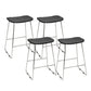 Contemporary Wood and Metal Backless Counter Height Stools for Living Room