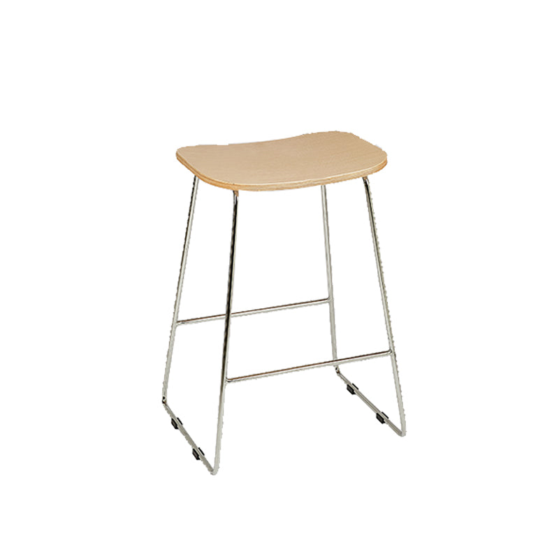 Contemporary Wood and Metal Backless Counter Height Stools for Living Room