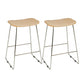 Contemporary Wood and Metal Backless Counter Height Stools for Living Room