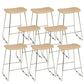 Contemporary Wood and Metal Backless Counter Height Stools for Living Room