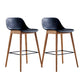 Contemporary Plastic Armless Bar Stool with Beech Solid Wood Base
