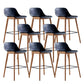 Contemporary Plastic Armless Bar Stool with Beech Solid Wood Base
