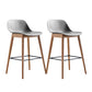 Contemporary Plastic Armless Bar Stool with Beech Solid Wood Base
