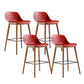 Contemporary Plastic Armless Bar Stool with Beech Solid Wood Base