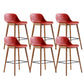 Contemporary Plastic Armless Bar Stool with Beech Solid Wood Base