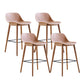 Contemporary Plastic Armless Bar Stool with Beech Solid Wood Base