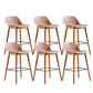 Contemporary Plastic Armless Bar Stool with Beech Solid Wood Base