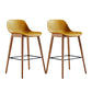 Contemporary Plastic Armless Bar Stool with Beech Solid Wood Base