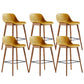 Contemporary Plastic Armless Bar Stool with Beech Solid Wood Base