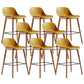 Contemporary Plastic Armless Bar Stool with Beech Solid Wood Base