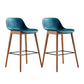 Contemporary Plastic Armless Bar Stool with Beech Solid Wood Base