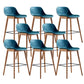 Contemporary Plastic Armless Bar Stool with Beech Solid Wood Base