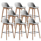Contemporary Plastic Armless Bar Stool with Beech Solid Wood Base