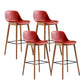 Contemporary Plastic Armless Bar Stool with Beech Solid Wood Base