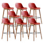Contemporary Plastic Armless Bar Stool with Beech Solid Wood Base