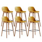 Contemporary Plastic Armless Bar Stool with Beech Solid Wood Base