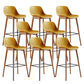 Contemporary Plastic Armless Bar Stool with Beech Solid Wood Base