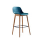 Contemporary Plastic Armless Bar Stool with Beech Solid Wood Base