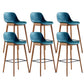 Contemporary Plastic Armless Bar Stool with Beech Solid Wood Base