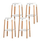 Contemporary Square Backless Bar Stool with Beech Solid Wood Legs 4 Piece Set Clearhalo 'Bar Furniture' 'Bar Stools' 'bar_stools' 'furn' 'furn_bar_stools' 'Furniture' 'Kitchen & Dining Furniture' 7855845