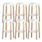 Contemporary Square Backless Bar Stool with Beech Solid Wood Legs 6 Piece Set Clearhalo 'Bar Furniture' 'Bar Stools' 'bar_stools' 'furn' 'furn_bar_stools' 'Furniture' 'Kitchen & Dining Furniture' 7855847