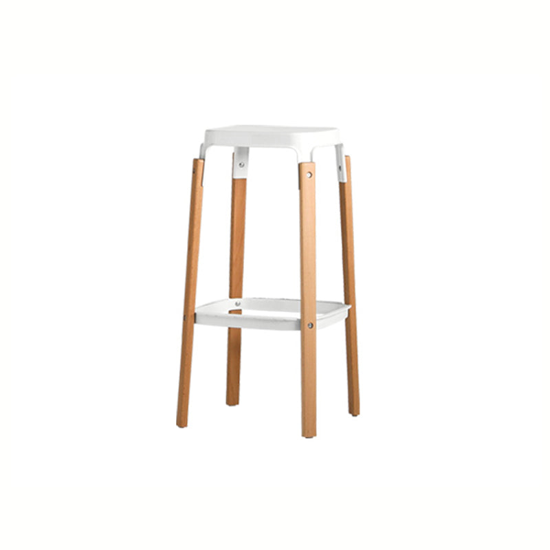 Contemporary Square Backless Bar Stool with Beech Solid Wood Legs Clearhalo 'Bar Furniture' 'Bar Stools' 'bar_stools' 'furn' 'furn_bar_stools' 'Furniture' 'Kitchen & Dining Furniture' 7855850