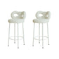 Contemporary Upholstered Low Back Round Bar Stools with Metal Base White 2 Piece Set Clearhalo 'Bar Furniture' 'Bar Stools' 'bar_stools' 'furn' 'furn_bar_stools' 'Furniture' 'Kitchen & Dining Furniture' 7855857