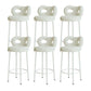 Contemporary Upholstered Low Back Round Bar Stools with Metal Base White 6 Piece Set Clearhalo 'Bar Furniture' 'Bar Stools' 'bar_stools' 'furn' 'furn_bar_stools' 'Furniture' 'Kitchen & Dining Furniture' 7855861