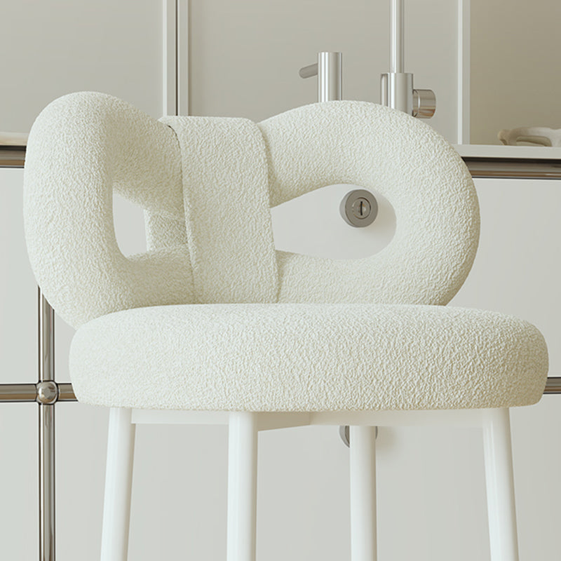 Contemporary Upholstered Low Back Round Bar Stools with Metal Base Clearhalo 'Bar Furniture' 'Bar Stools' 'bar_stools' 'furn' 'furn_bar_stools' 'Furniture' 'Kitchen & Dining Furniture' 7855863