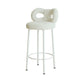 Contemporary Upholstered Low Back Round Bar Stools with Metal Base White 1 Piece Clearhalo 'Bar Furniture' 'Bar Stools' 'bar_stools' 'furn' 'furn_bar_stools' 'Furniture' 'Kitchen & Dining Furniture' 7855864