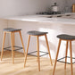 Contemporary 29.9-inch Backless Bar Stool with Solid Wood Base