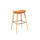 Contemporary 29.9-inch Backless Bar Stool with Solid Wood Base