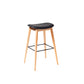 Contemporary 29.9-inch Backless Bar Stool with Solid Wood Base
