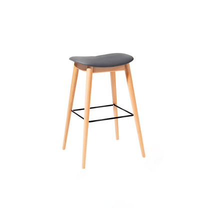 Contemporary 29.9-inch Backless Bar Stool with Solid Wood Base