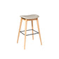 Contemporary 29.9-inch Backless Bar Stool with Solid Wood Base