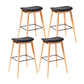Contemporary 29.9-inch Backless Bar Stool with Solid Wood Base