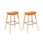 Contemporary 29.9-inch Backless Bar Stool with Solid Wood Base
