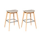 Contemporary 29.9-inch Backless Bar Stool with Solid Wood Base