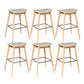 Contemporary 29.9-inch Backless Bar Stool with Solid Wood Base