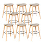 Contemporary 29.9-inch Backless Bar Stool with Solid Wood Base