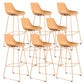 Contemporary Plastic Low Back Armless Bar Stool with Metal Base